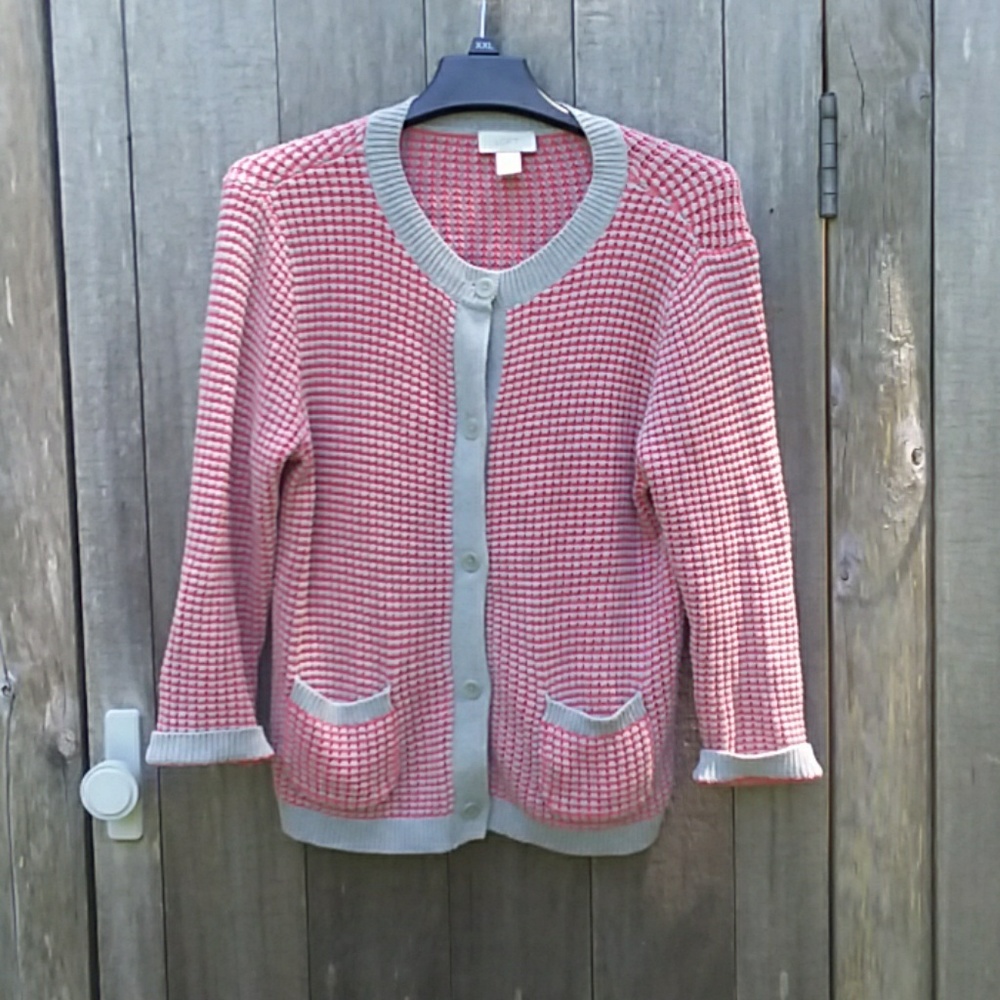 Ann Taylor Loft | Red and Grey Cardiagan